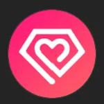 Icône rose du logo BrilliantVR avec symbole blanc en forme de cœur stylisé