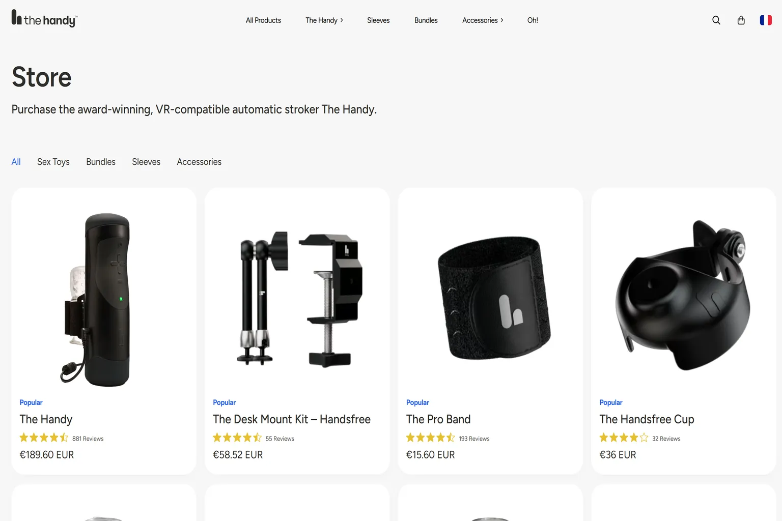 Boutique officielle The Handy avec produits, accessoires et codes promo à durée limitée