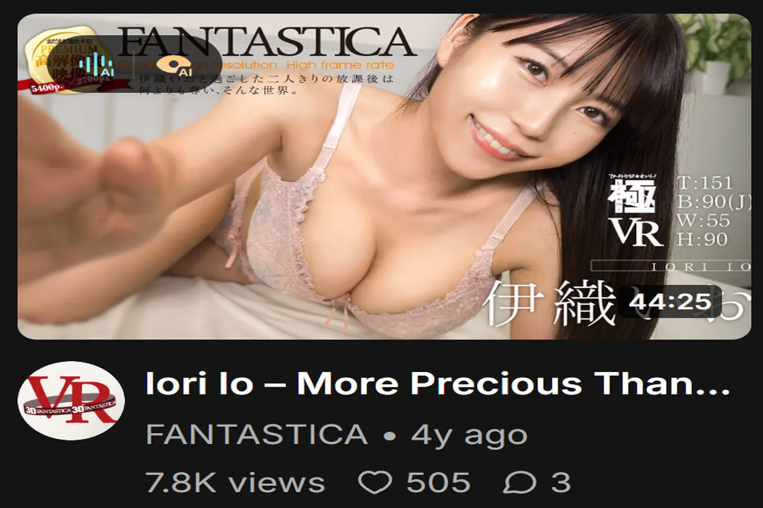 Liste de miniatures vidéo SLR avec aperçu d’une vidéo VR japonaise